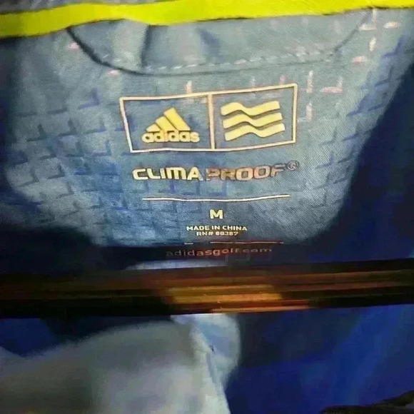 Adidas Men's Medium Climaproof Light Blue Vest - Windbreaker - Picture 2 of 3